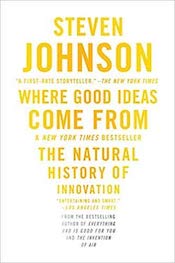 [*Where Good Ideas Come From*](https://amzn.to/2Xg3pNi), by Steven Johnson. Also see his book, [*Ghost Map*](https://amzn.to/2DdExOu), a retelling of the story of John Snow and the 1854 outbreak of cholera in London.